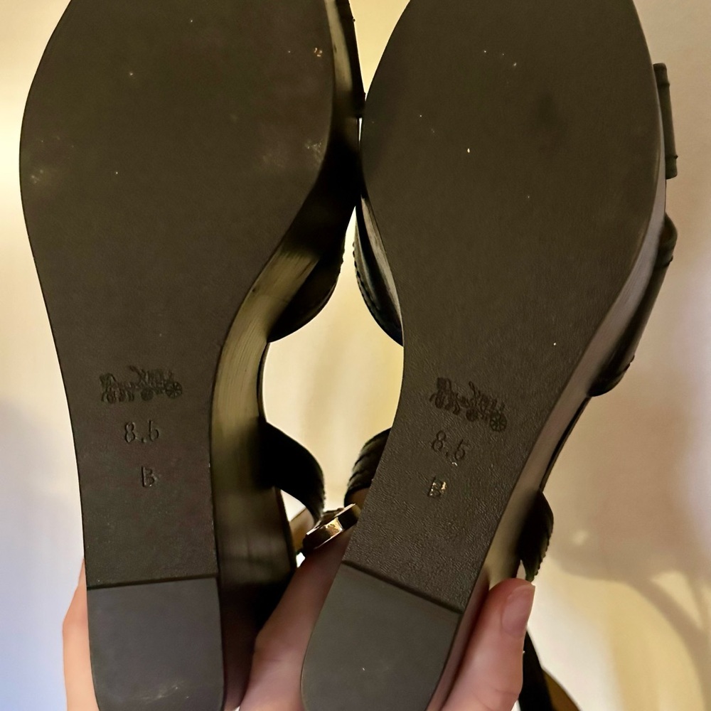 Coach leather wedge heels ankle strap - Picture 6 of 6
